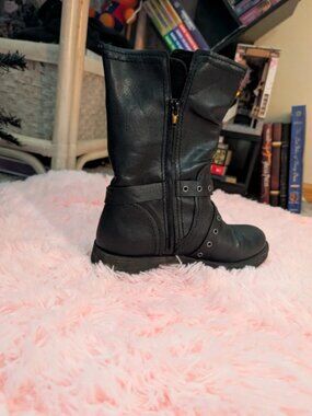 Zoliac black leather boots with buckle 9.5M
